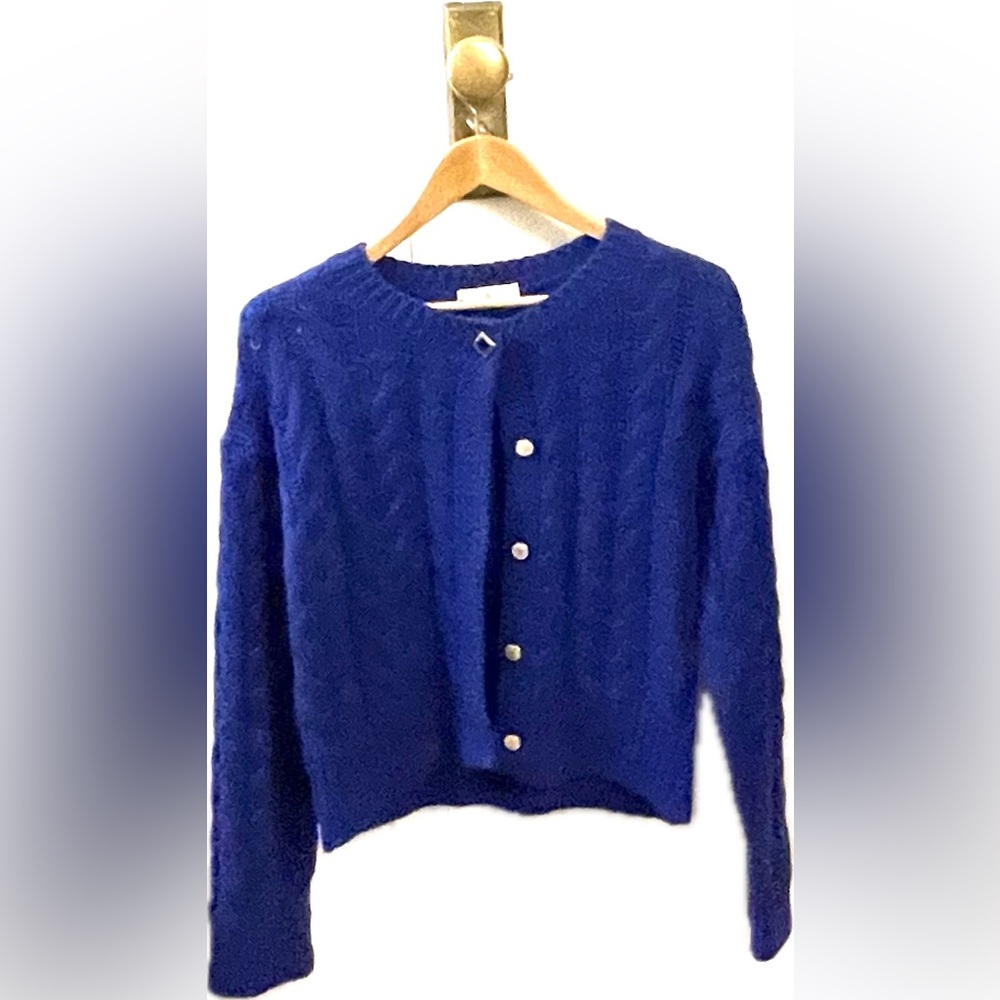 Blue sweater cardigan